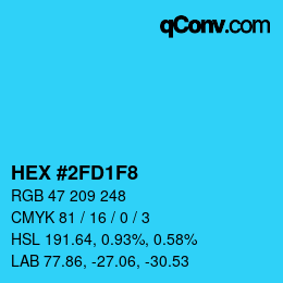 Color code: HEX #2FD1F8 | qconv.com