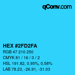 Color code: HEX #2FD2FA | qconv.com