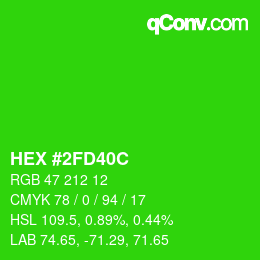 Color code: HEX #2FD40C | qconv.com