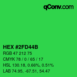 Color code: HEX #2FD44B | qconv.com