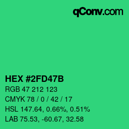 Color code: HEX #2FD47B | qconv.com