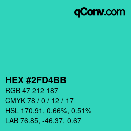 Color code: HEX #2FD4BB | qconv.com