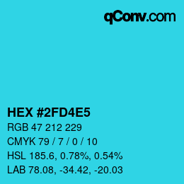 Color code: HEX #2FD4E5 | qconv.com
