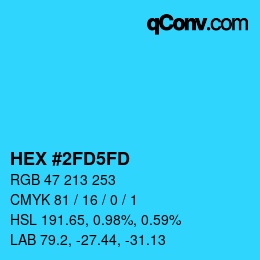 Color code: HEX #2FD5FD | qconv.com