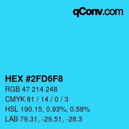 Color code: HEX #2FD6F8 | qconv.com