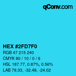 Color code: HEX #2FD7F0 | qconv.com