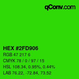 Color code: HEX #2FD906 | qconv.com