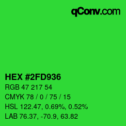 Color code: HEX #2FD936 | qconv.com