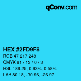 Color code: HEX #2FD9F8 | qconv.com