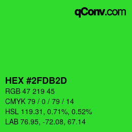 Color code: HEX #2FDB2D | qconv.com