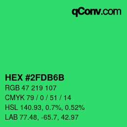 Color code: HEX #2FDB6B | qconv.com
