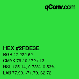 Color code: HEX #2FDE3E | qconv.com