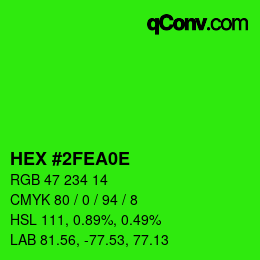 Color code: HEX #2FEA0E | qconv.com