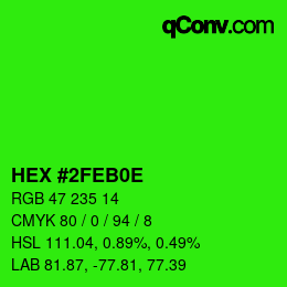 Color code: HEX #2FEB0E | qconv.com