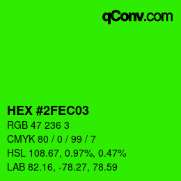 Color code: HEX #2FEC03 | qconv.com