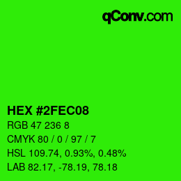 Color code: HEX #2FEC08 | qconv.com