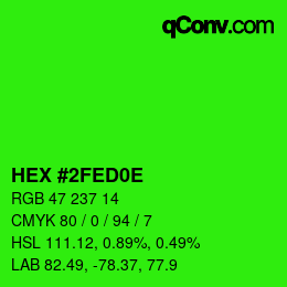 Color code: HEX #2FED0E | qconv.com