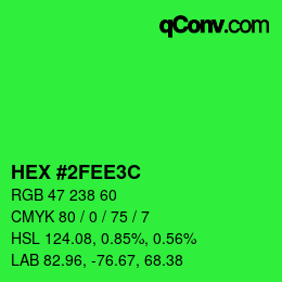Color code: HEX #2FEE3C | qconv.com