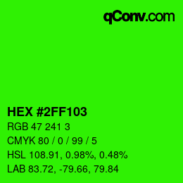 Color code: HEX #2FF103 | qconv.com