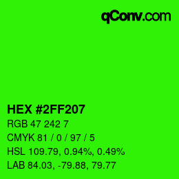 Color code: HEX #2FF207 | qconv.com