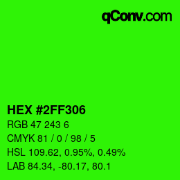 Color code: HEX #2FF306 | qconv.com