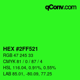 Color code: HEX #2FF521 | qconv.com