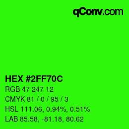 Color code: HEX #2FF70C | qconv.com