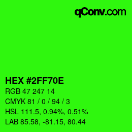 Color code: HEX #2FF70E | qconv.com