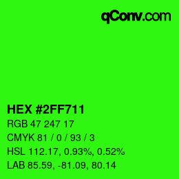 カラーコード: HEX #2FF711 | qconv.com