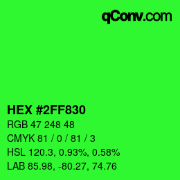 Color code: HEX #2FF830 | qconv.com