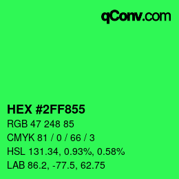 Color code: HEX #2FF855 | qconv.com