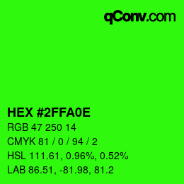 Color code: HEX #2FFA0E | qconv.com