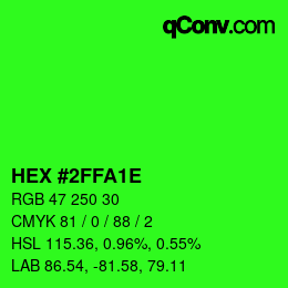 Color code: HEX #2FFA1E | qconv.com