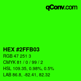 Color code: HEX #2FFB03 | qconv.com