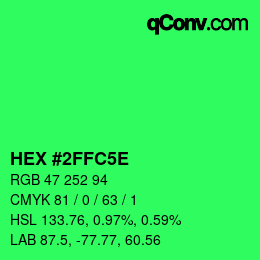 Color code: HEX #2FFC5E | qconv.com