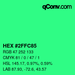 Color code: HEX #2FFC85 | qconv.com