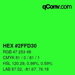 Color code: HEX #2FFD30 | qconv.com