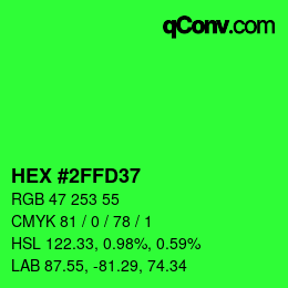 Color code: HEX #2FFD37 | qconv.com