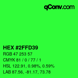 Color code: HEX #2FFD39 | qconv.com