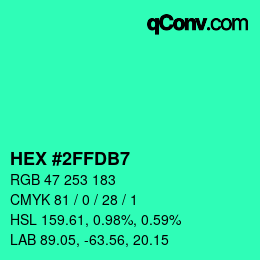 カラーコード: HEX #2FFDB7 | qconv.com