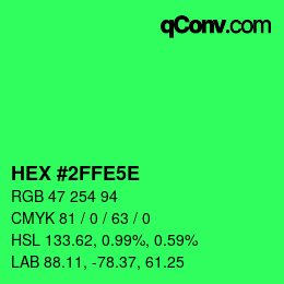 Color code: HEX #2FFE5E | qconv.com