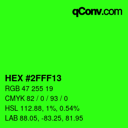 カラーコード: HEX #2FFF13 | qconv.com