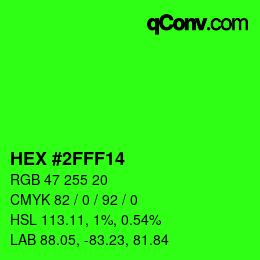 Color code: HEX #2FFF14 | qconv.com