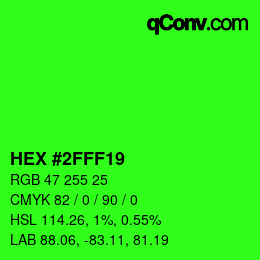 Color code: HEX #2FFF19 | qconv.com