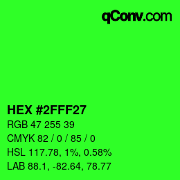 Color code: HEX #2FFF27 | qconv.com