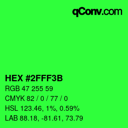 Color code: HEX #2FFF3B | qconv.com
