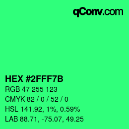 Color code: HEX #2FFF7B | qconv.com