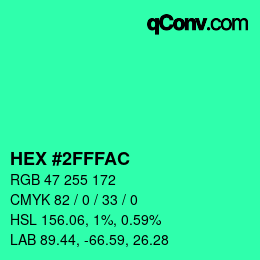 カラーコード: HEX #2FFFAC | qconv.com