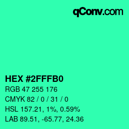 Color code: HEX #2FFFB0 | qconv.com