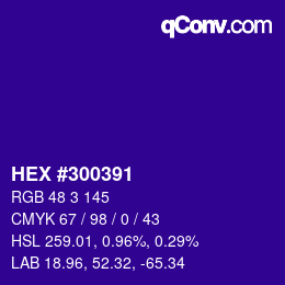 Color code: HEX #300391 | qconv.com
